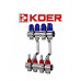 Коллекторный блок с термодатчиком и расходомером Koer KR.1110-04 1”x4 WAYS