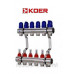Коллекторный блок с термодатчиком и расходомером Koer KR.1110-06 1”x6 WAYS