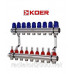 Коллекторный блок с термодатчиком и расходомером Koer KR.1110-09 1”x9 WAYS