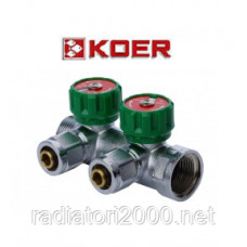 Koer 1121-2 3/4”x2 WAYS коллектор вентильный с фитингом